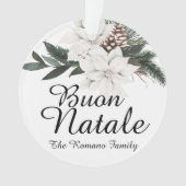 Buon Natale Italy Merry KerstFloral Ornament (voorkant)
