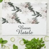 Buon Natale Italy Merry KerstFloral Theedoek (Gevouwen)