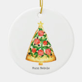Buon Natale Italy Merry Kerstmis Pizza Slice Keramisch Ornament (Voorkant)