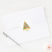 Buon Natale Italy Merry Kerstmis Pizza Slice Ronde Sticker (Envelop)