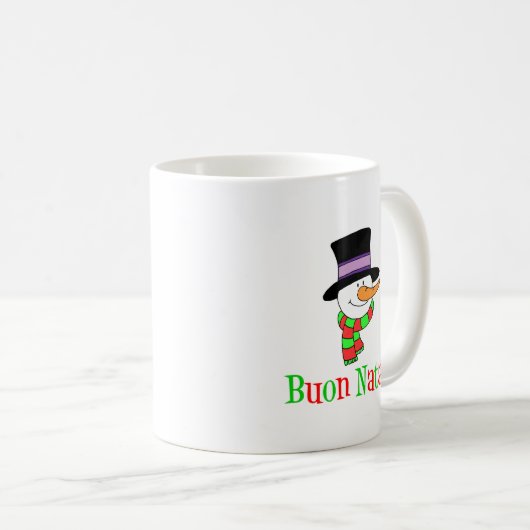 Buon Natale Italy Merry Kerstmis Snowman Mok (Voorkant rechts)