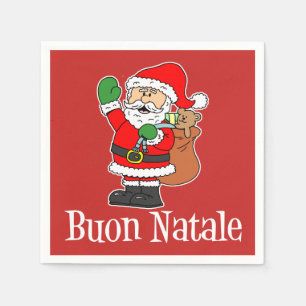 Buon Natale Italy Merry KerstSanta (RED) Servet