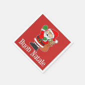 Buon Natale Italy Merry KerstSanta (RED) Servet (Hoek)