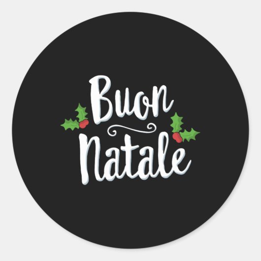 Buon Natale Italy Pride Xmas Holiday Italiaanse Ch Ronde Sticker (Voorkant)