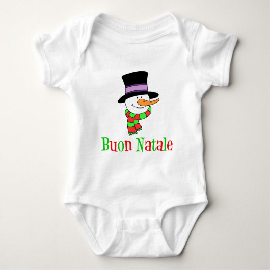 Buon Natale Italy Snowman Kinder Romper (Voorkant)