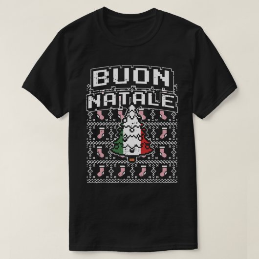 Buon Natale Italy Ugly kerstboom Italy Gift T-shirt (Design voorkant)