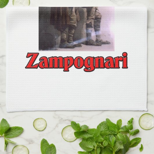 Buon Natale (Kerst van de Zeekaart) Zampognari Theedoek (Gevouwen)