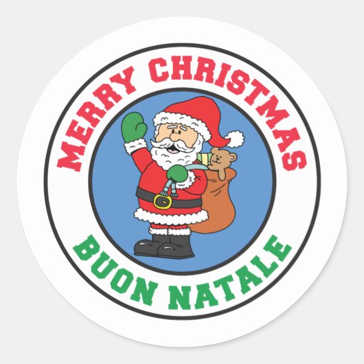 Buon Natale: Kerstkerstkerstkerstkerstkerstkerstke Ronde Sticker (Voorkant)