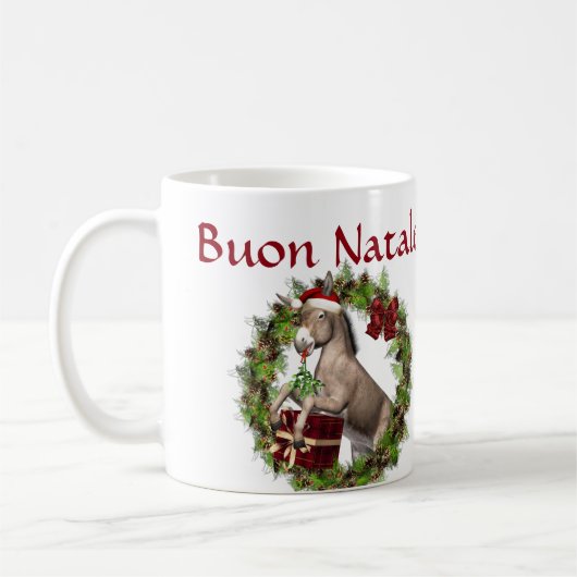 Buon Natale Kerstman Donkey Santa Mok (Links)