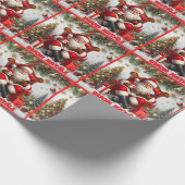 Buon Natale Kerstman ontwerp Cadeaupapier (Hoek)