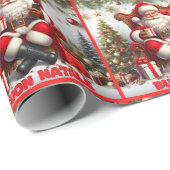 Buon Natale Kerstman ontwerp Cadeaupapier (Rol Hoek)