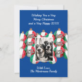 Buon Natale Kerstmis Groet Royal Blue Invitati Kaart (Achterkant)