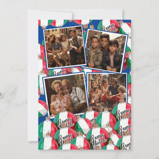 Buon Natale Kerstmis Groet Royal Blue Kaart (Voorkant)