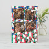 Buon Natale Kerstmis Groet Royal Blue Kaart (Staand voorkant)