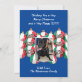 Buon Natale Kerstmis Groet Royal Blue Kaart (Achterkant)