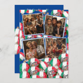 Buon Natale Kerstmis Groet Royal Blue Kaart (Voorkant / Achterkant)