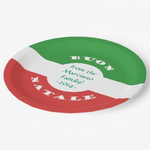Buon Natale Kerstparty Italiaanse vlag en naam Papieren Bordje