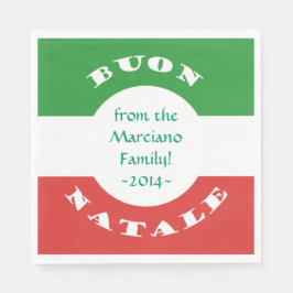 Buon Natale Kerstparty Italiaanse vlag en naam Servet