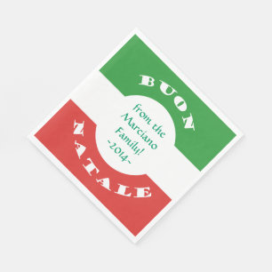 Buon Natale Kerstparty Italiaanse vlag en naam Servet