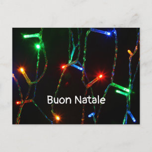 "Buon Natale" kleurrijke kerstlampen Briefkaart