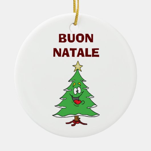 "BUON NATALE" LACHEN KERSTBOOM ORNAMENT (Voorkant)