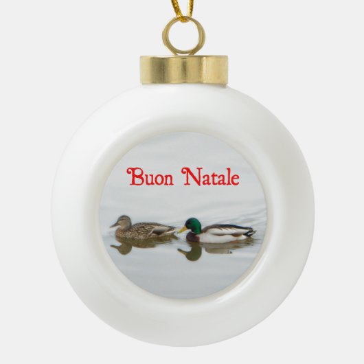 Buon Natale - Mallards Keramische Bal Ornament (Voorkant)