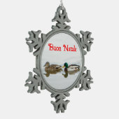 Buon Natale - Mallards Tin Sneeuwvlok Ornament (Links)