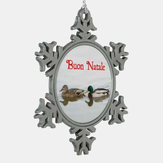 Buon Natale - Mallards Tin Sneeuwvlok Ornament (Links)
