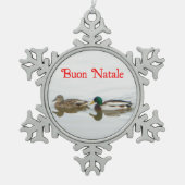 Buon Natale - Mallards Tin Sneeuwvlok Ornament (Voorkant)
