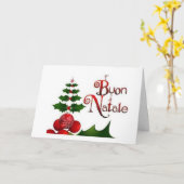 *** BUON NATALE** MERRY CHRISTMAS FAMILIE/VRIENDS KAART (Gele Bloem)