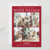 Buon Natale Multi Photo Holiday Kaart (Voorkant)