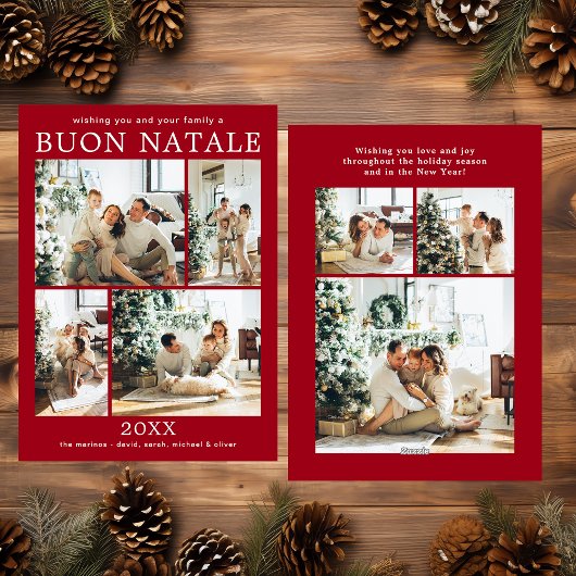 Buon Natale Multi Photo Holiday Kaart