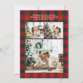 Buon Natale Multi Photo Red Plaid Holiday Kaart (Achterkant)