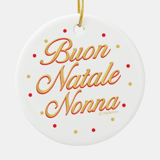 Buon Natale Nonna gepersonaliseerd Keramisch Ornament (Voorkant)