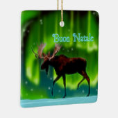 Buon Natale - Northern Lights Moose Keramisch Ornament (Rechts)