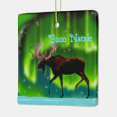 Buon Natale - Northern Lights Moose Keramisch Ornament (Links)