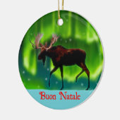 Buon Natale - Northern Lights Moose Keramisch Ornament (Links)