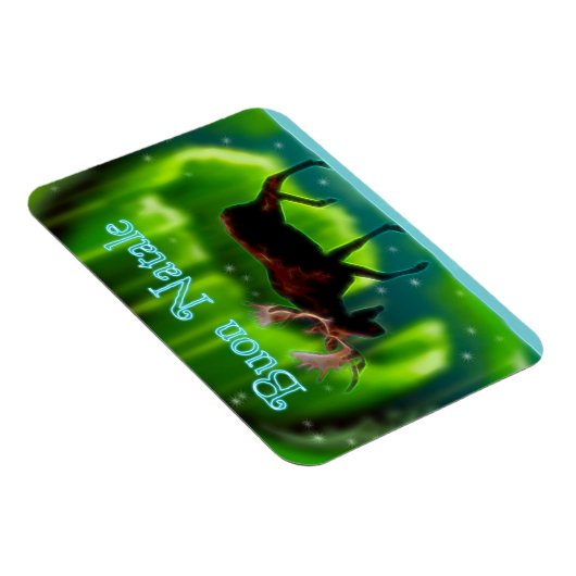 Buon Natale - Northern Lights Moose Magneet (Rechterzijde)