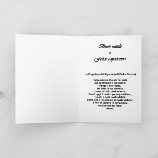 Buon natale - Onze Vader in het Italiaans Feestdagen Kaart (Binnen)
