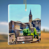 Buon Natale Orvieto Italy Hillside and Church Keramisch Ornament
