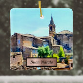 Buon Natale Orvieto Italy Hillside and Church Keramisch Ornament