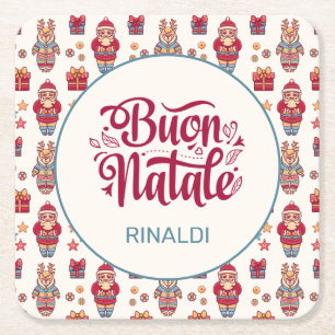 Buon Natale Persoonlijk Kartonnen Onderzetters