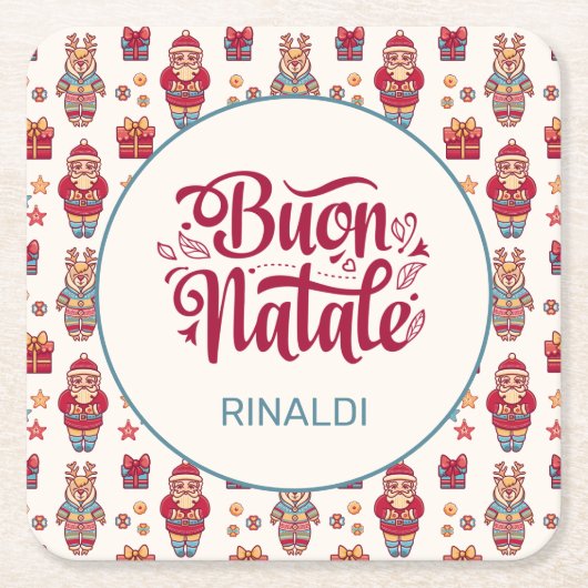 Buon Natale Persoonlijk Kartonnen Onderzetters (Voorkant)
