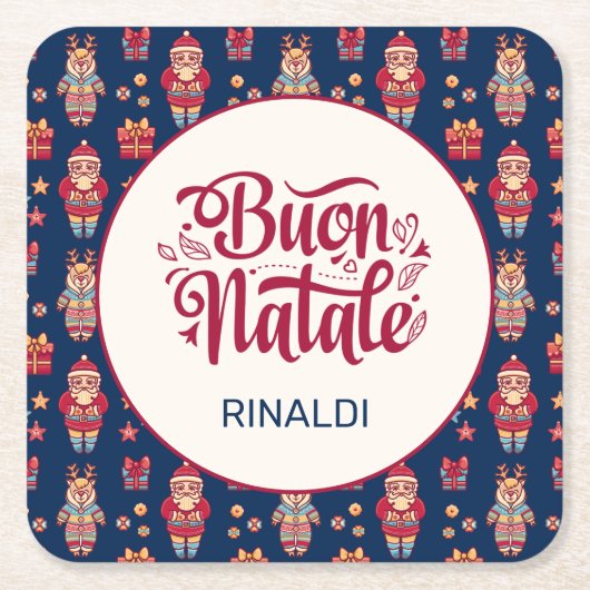 Buon Natale Persoonlijk Kartonnen Onderzetters (Voorkant)