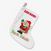 Buon Natale Persoonlijke naam Italiaans Kleine Kerstsok (Voorkant (Hangend))
