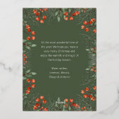 Buon Natale Photo Collage Watercolor Floral Folie Feestdagenkaart (Achterkant)