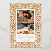 Buon Natale Photo Floral Folie Feestdagenkaart (Voorkant)