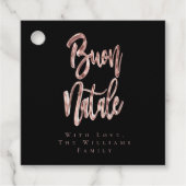 Buon Natale Pink Rose Gold Italiaans kerstfeest Bedankjes Labels (Voorkant)