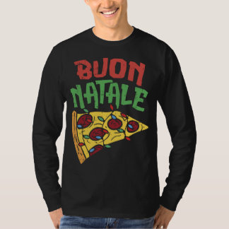 Buon Natale Pizza Funny Italiaans kerstlicht G T-shirt