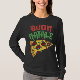 Buon Natale Pizza Funny Italiaans kerstlicht G T-shirt